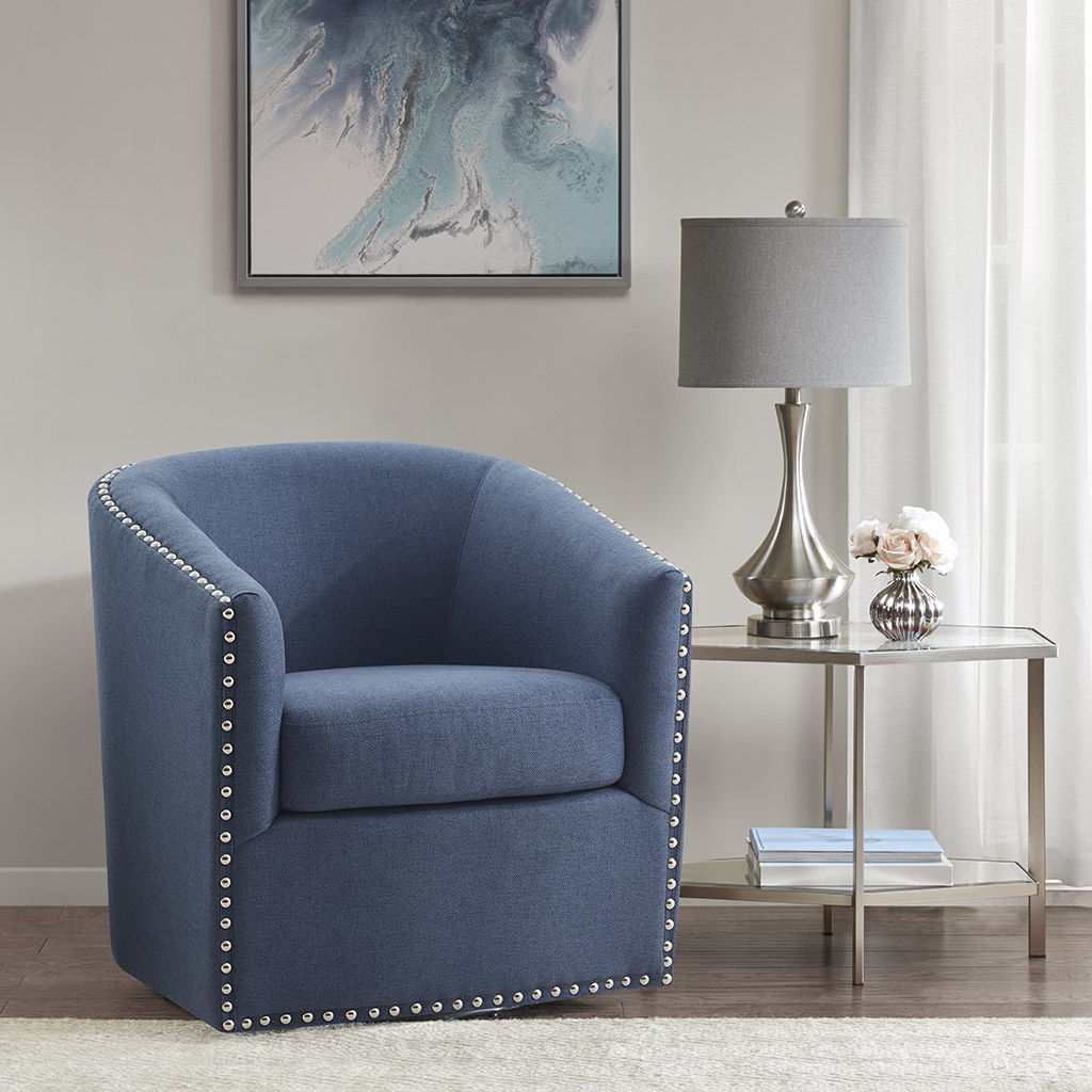 Tyler - Swivel Chair - Blue