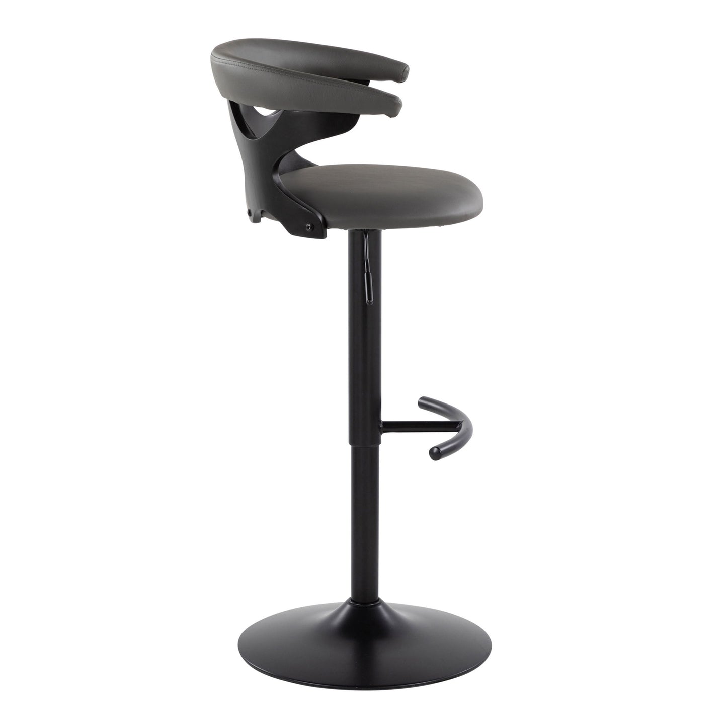 Gardenia - Contemporary Adjustable Barstool With Swivel With Rounded T Footrest (Set of 2) Lumi Source