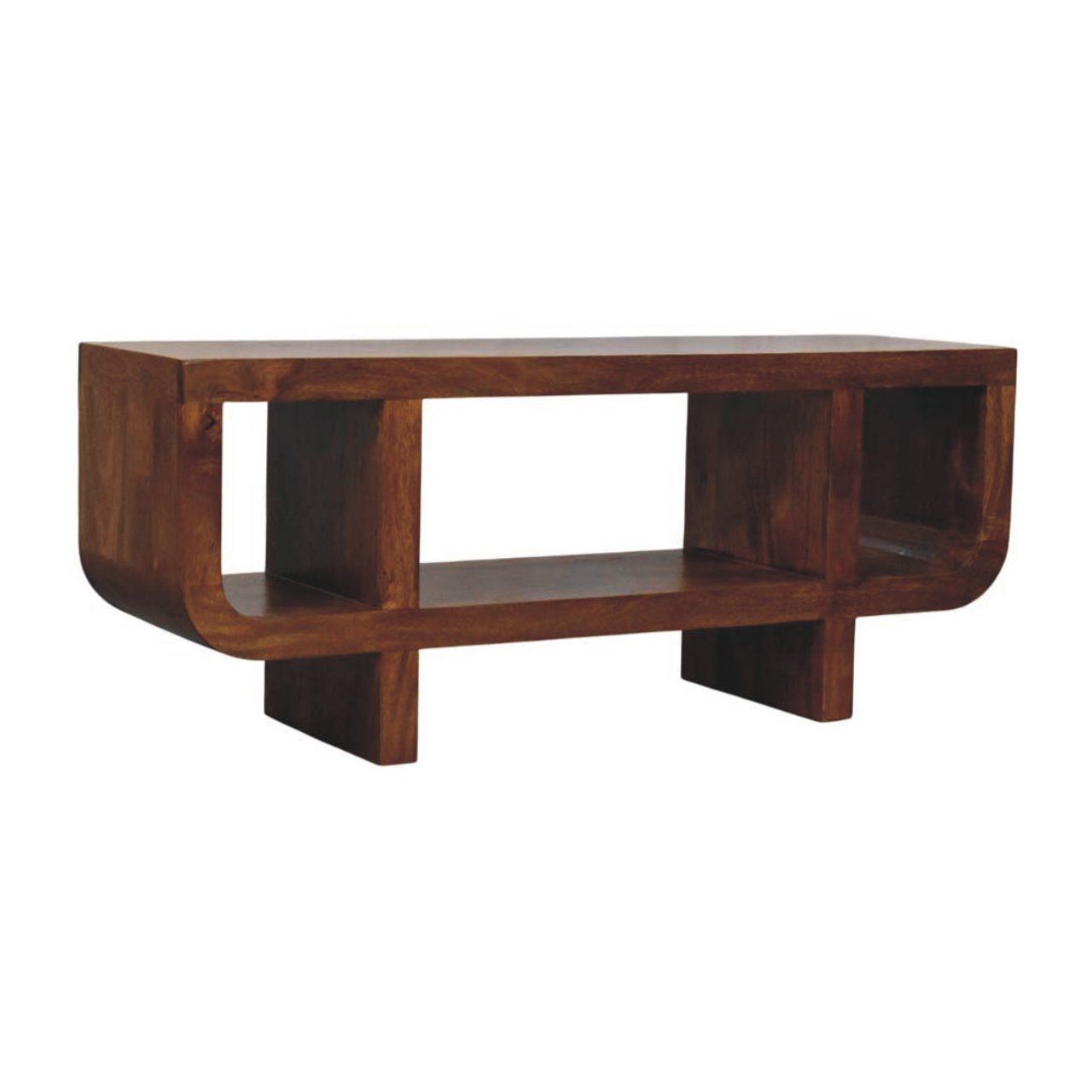 Orion - Curved Media Unit - Brown Artisan Furniture