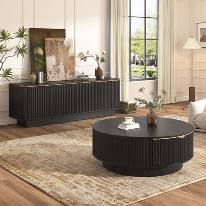Farmhouse Matching Coffee Table & TV Console Set Hearth and Haven