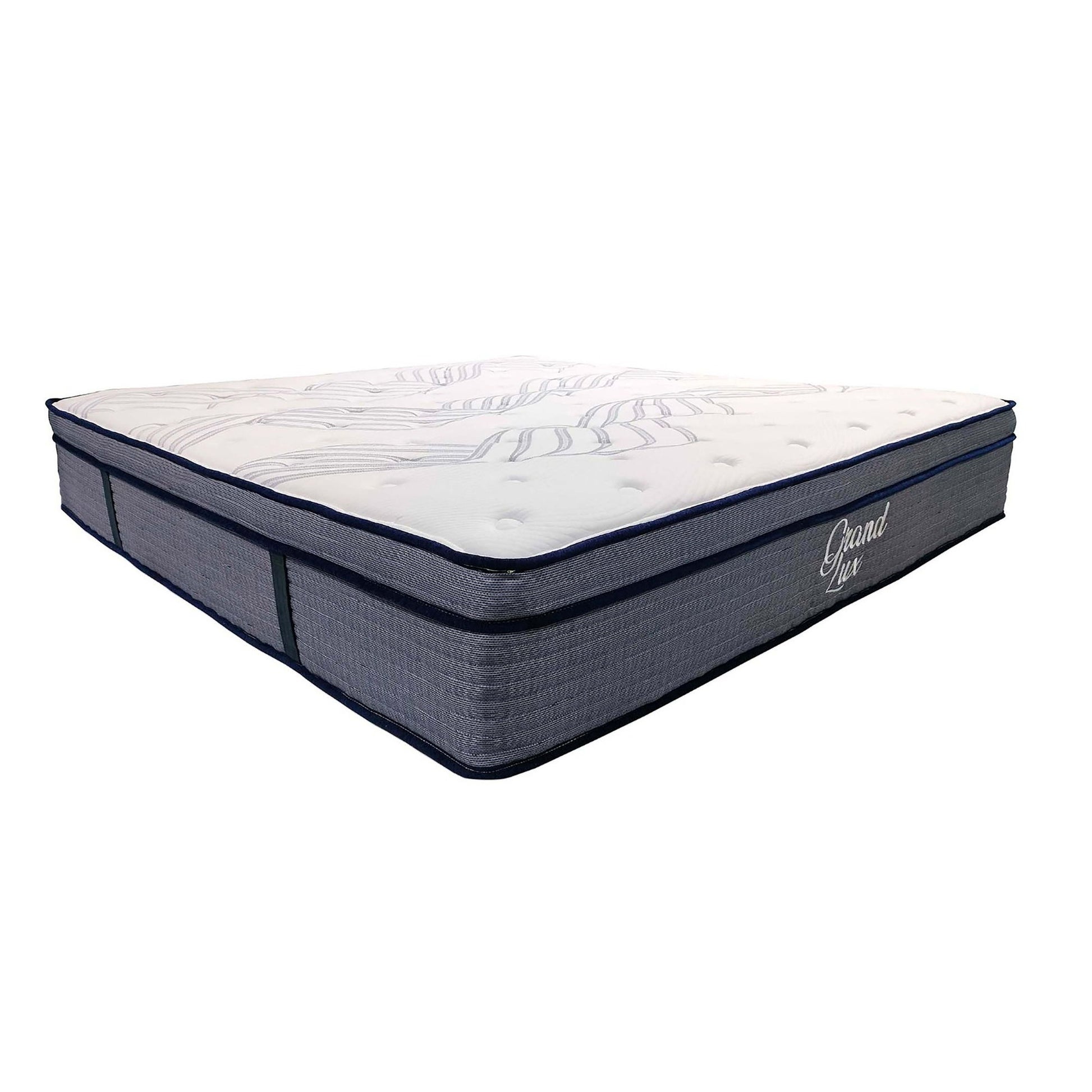 Hybrid Plush Foam Mattress, Soft Polyester Knit Cover, Multi Layer Foam Mattress - White / Gray - King Daily Nest