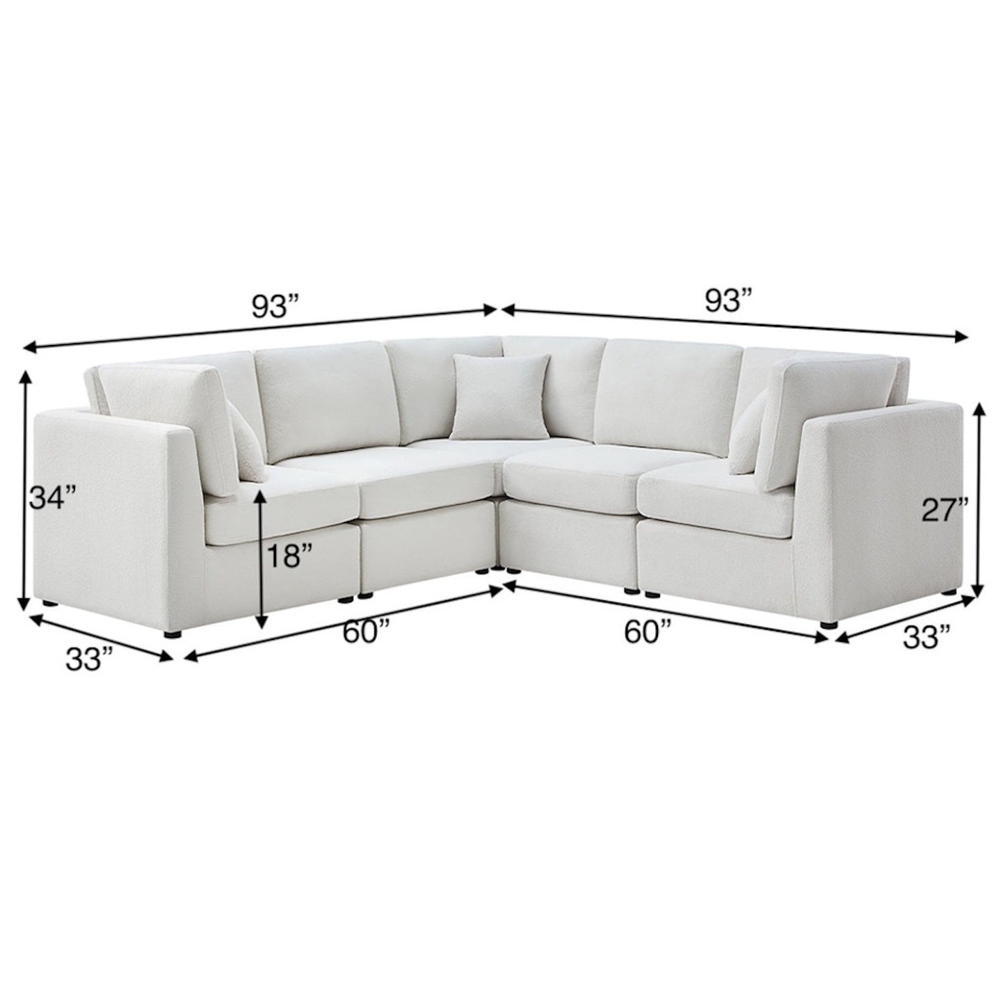 Chauncy - 5 Piece Sectional Home Essentials