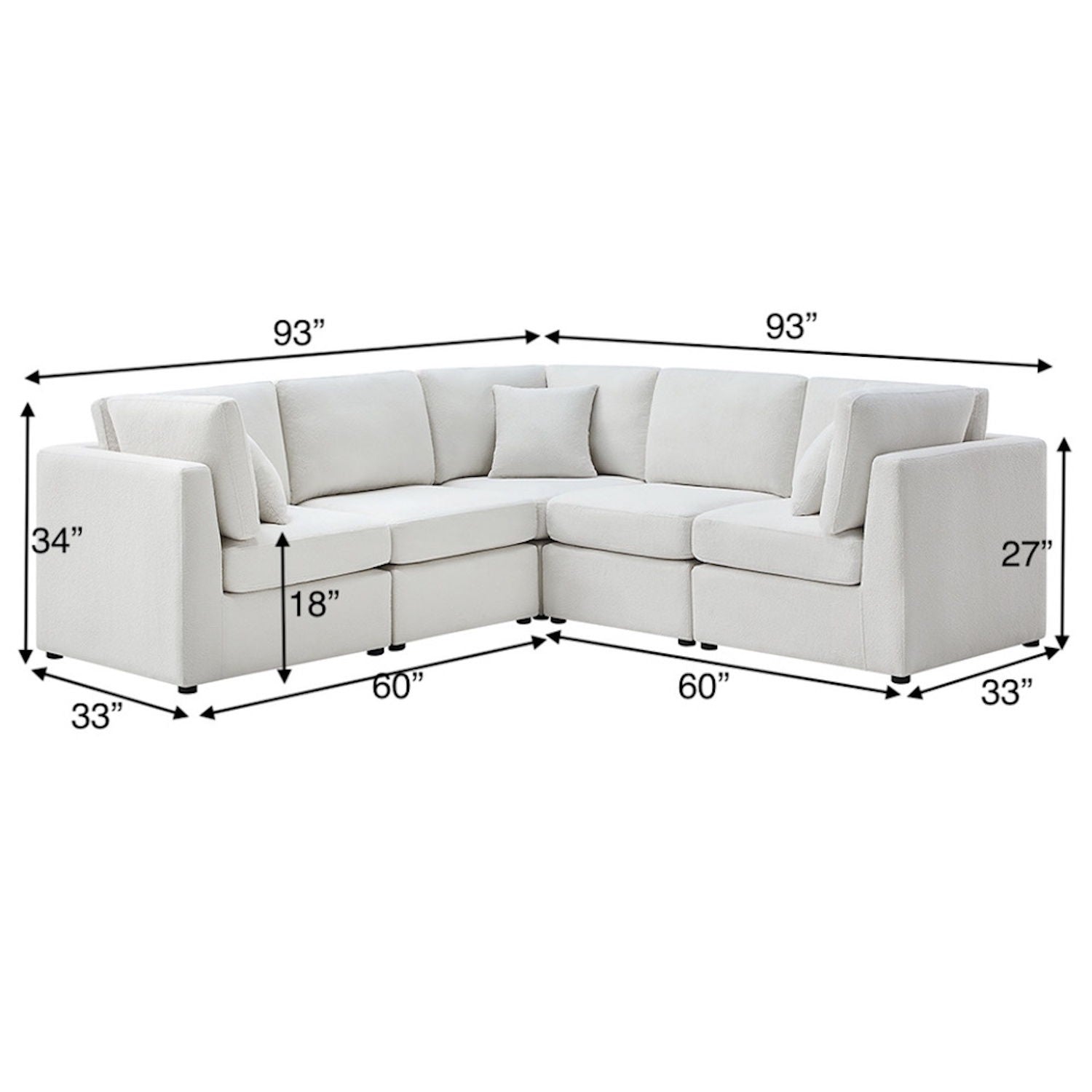 Chauncy - 5 Piece Sectional Home Essentials