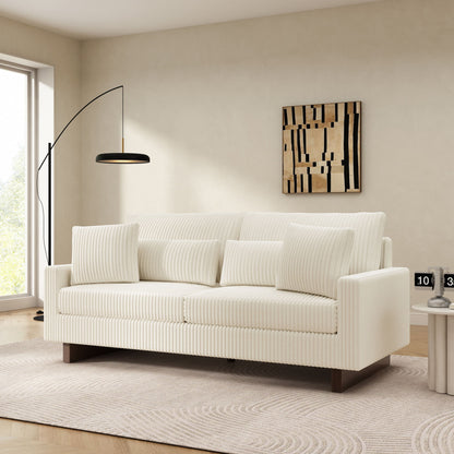 Modern Loveseat Sofa With 4 Pillows Noble House