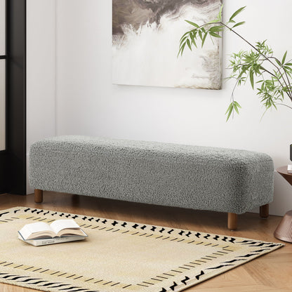 Contemporary Ottoman With Foam Cushion And Durable Upholstery Noble House