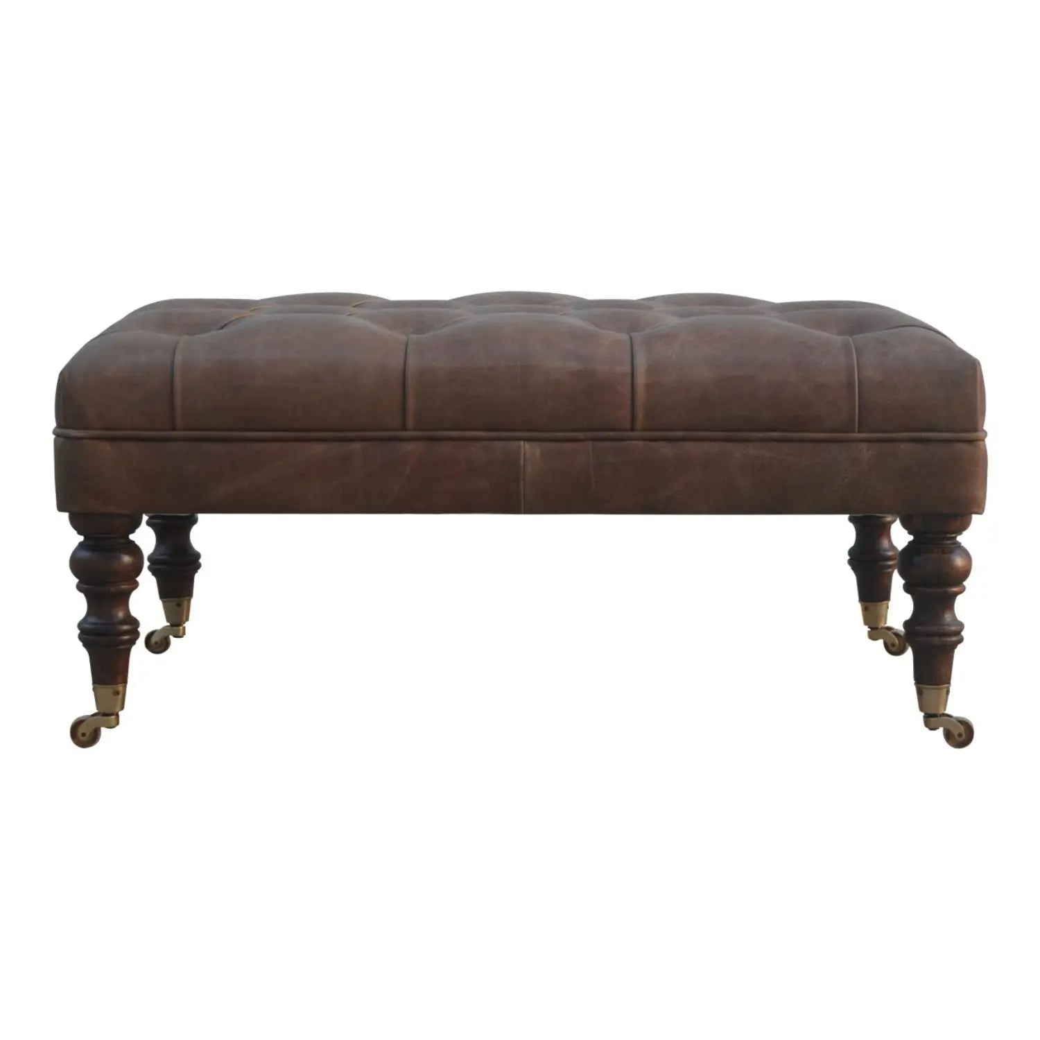 Buffalo - Leather Ottoman With Castor Legs Artisan Furniture