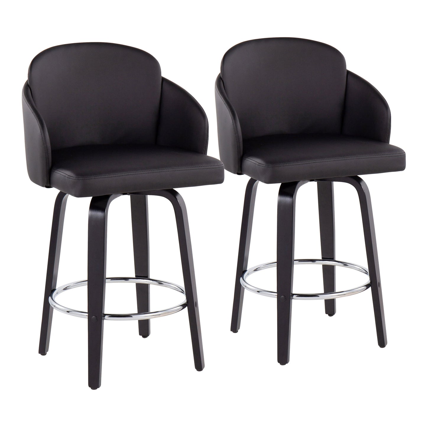 Dahlia - Contemporary Counter Stool Round Footrest (Set of 2) Lumi Source