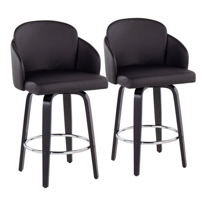 Dahlia - Contemporary Counter Stool Round Footrest (Set of 2) Lumi Source