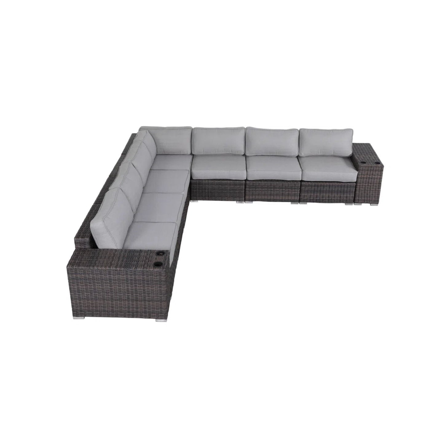 Modern Rattan Wicker Seating Group With Cushions LSI Patio Furniture