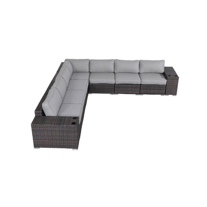 Modern Rattan Wicker Seating Group With Cushions LSI Patio Furniture