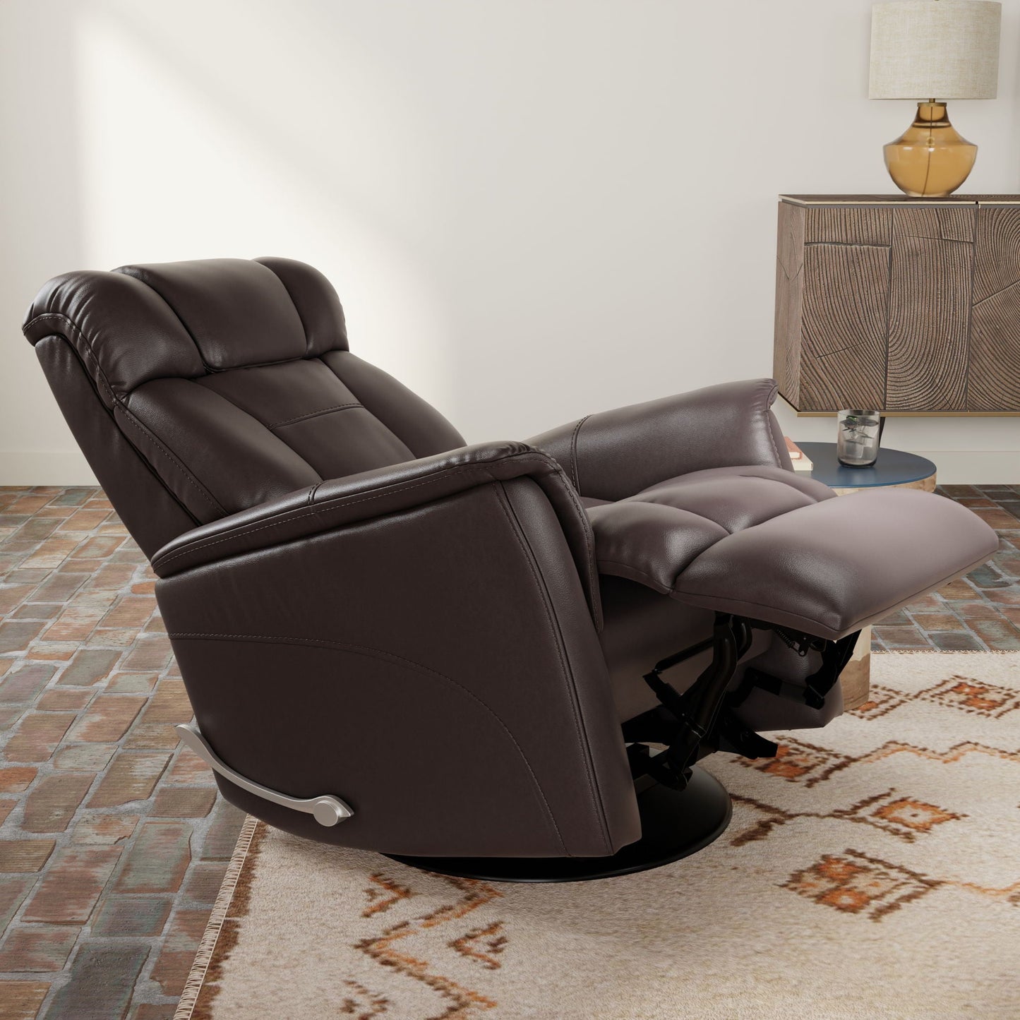 Bentley - Swivel Glider Recliner With Manual Adjustable Headrest & Footrest Home Essentials