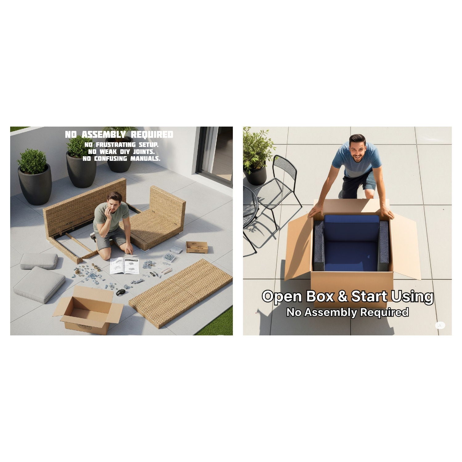 Armless Patio Chair With Cushions LSI Patio Furniture
