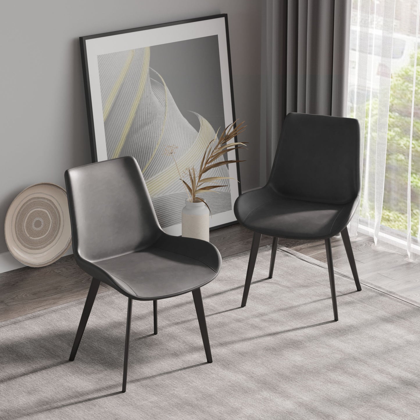 Modern Dining Chair Living Room Metal Leg Dining Chair (Set of 2) Home Essentials