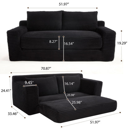 Convertible Loveseat Sofa Bed With Memory Foam & Steel Frame Home Essentials