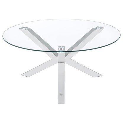 Kenzie - Round Tempered Glass Top Table Coaster Fine Furniture