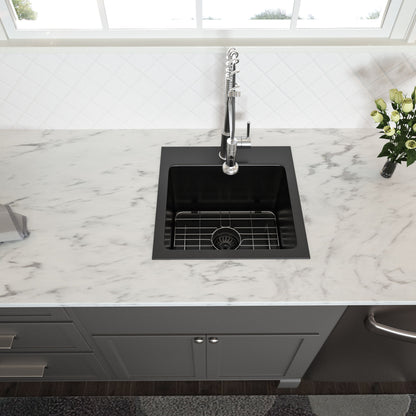 Topmount 16G Stainless Steel Kitchen Sink Deep Single Bowl - Gunmetal Black Daily Nest