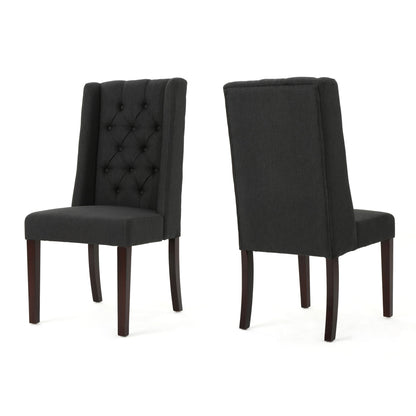 Sophisticated Tufted Dining Chair With High Back Design Noble House