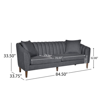 Contemporary 3 Seater Sofa With Accents Noble House