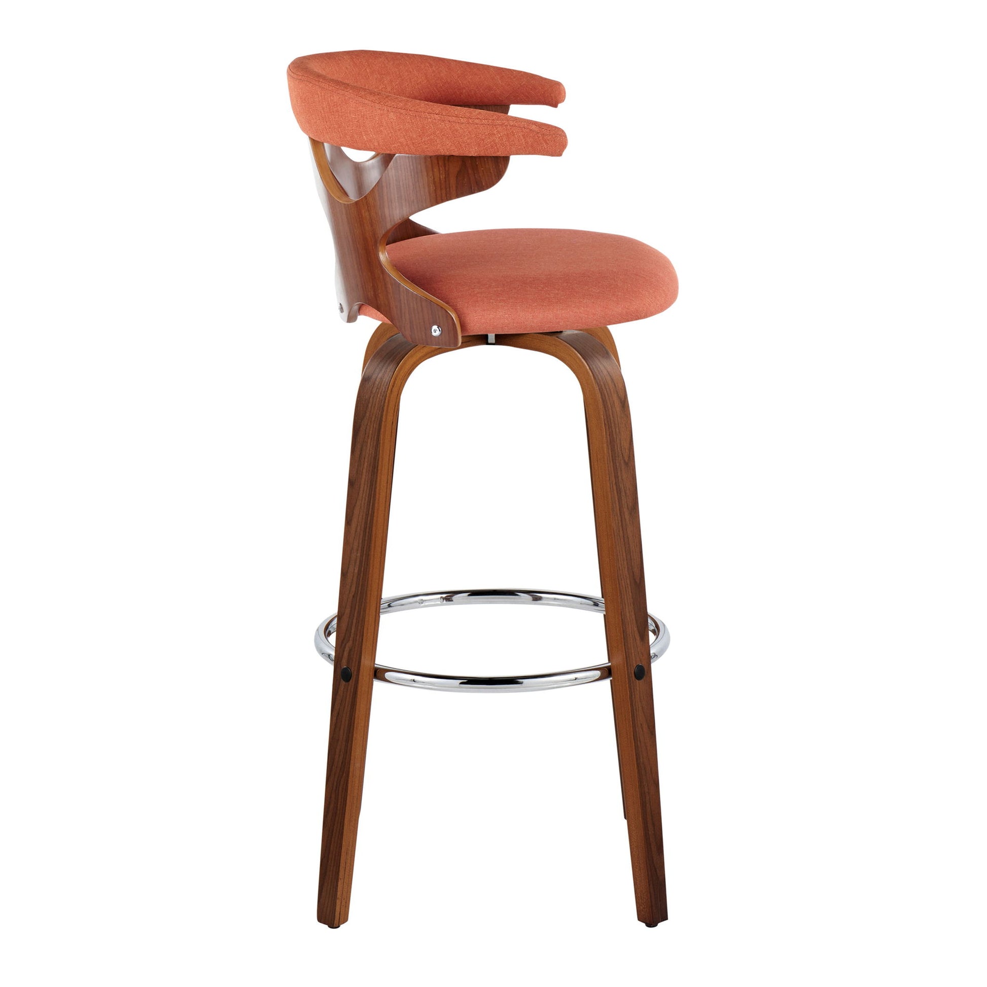 Gardenia - Mid Century Modern Fixed Height Barstool With Swivel With Round Footrest (Set of 2) Lumi Source