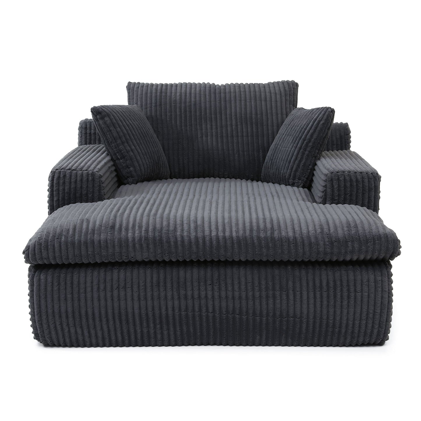 Oversized Upholstered Chaise Lounge Chair Sleeper Couch - Gray Home Essentials