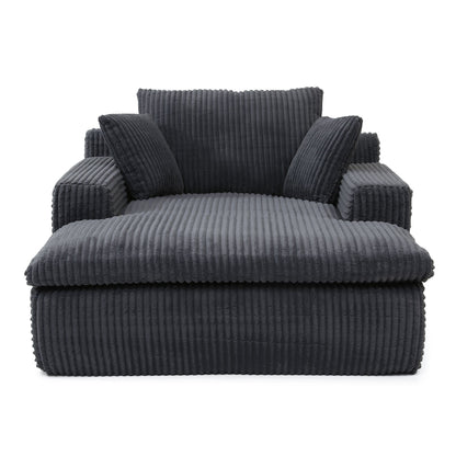 Oversized Upholstered Chaise Lounge Chair Sleeper Couch - Gray Home Essentials