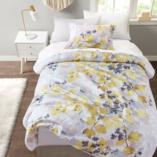 Alexis - Twin Comforter Set With Bed Sheets - Yellow Madison Park Essentials
