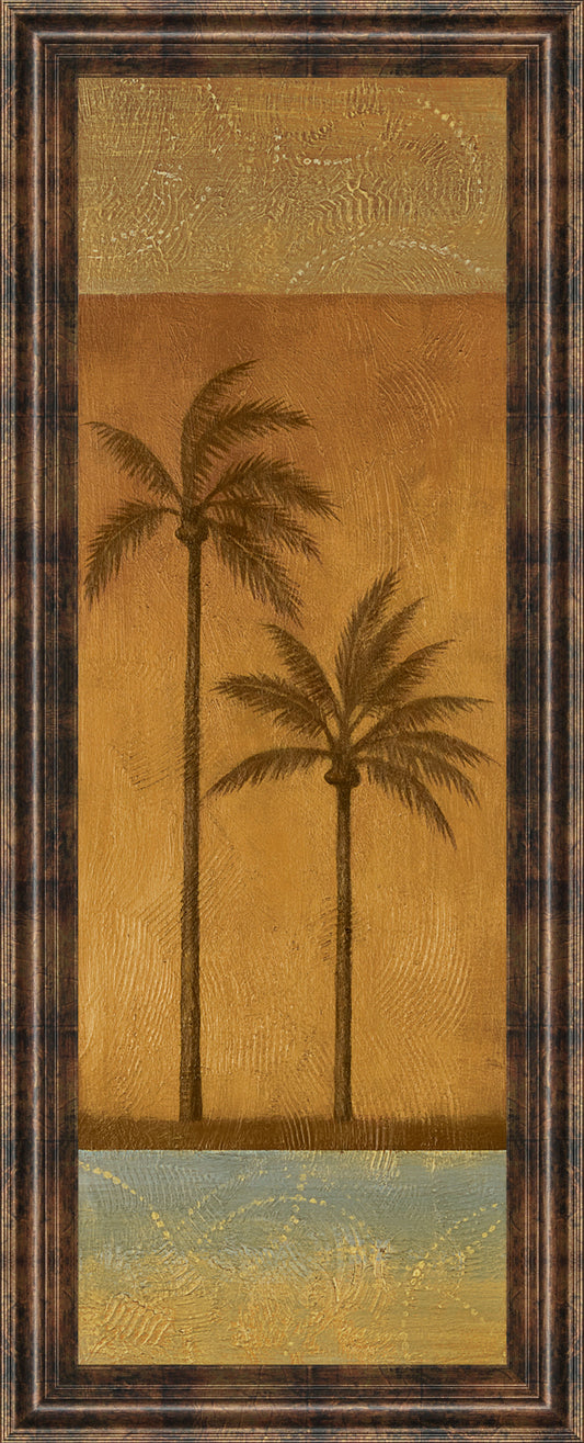 Golden Palm Il By Jordan Grey - Framed Print Wall Art - Dark Brown