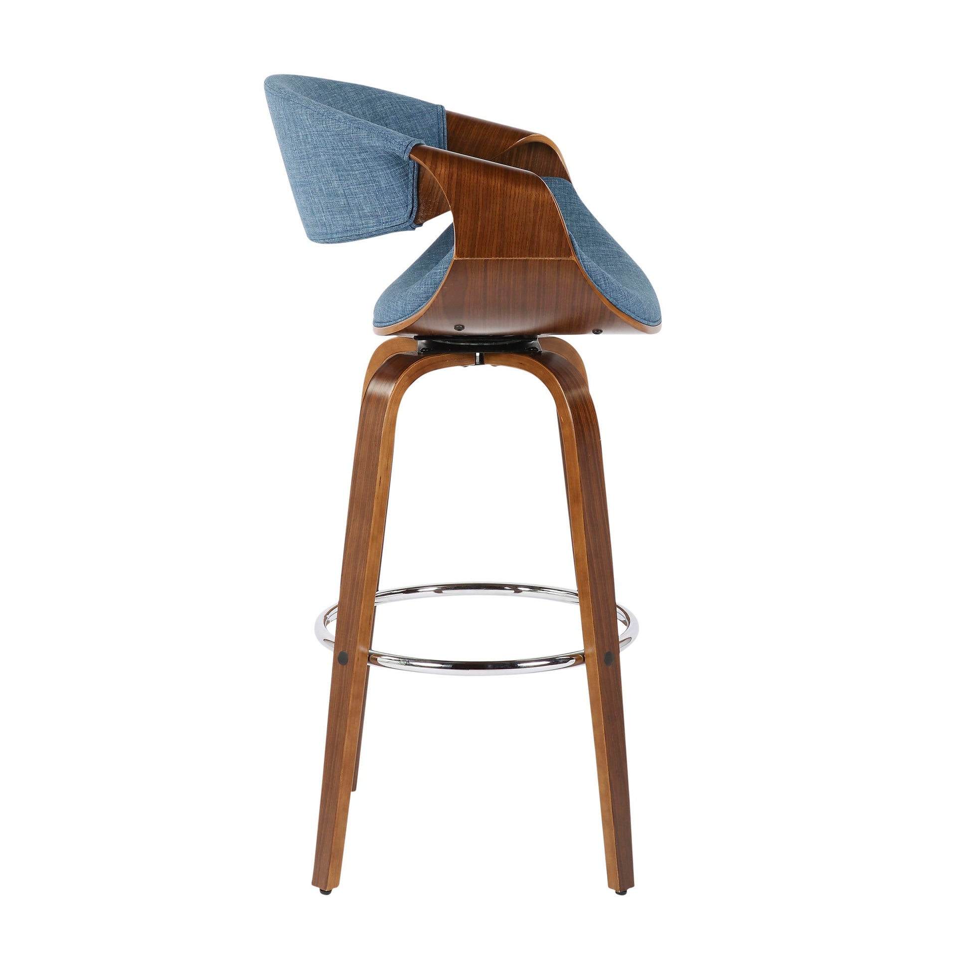 Curvini Mid - Century Modern Fixed Height Barstool With Swivel (Set of 2) Lumi Source