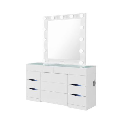 Elisa - Vanity Set With Stool And LED Bulbs Global Furniture USA