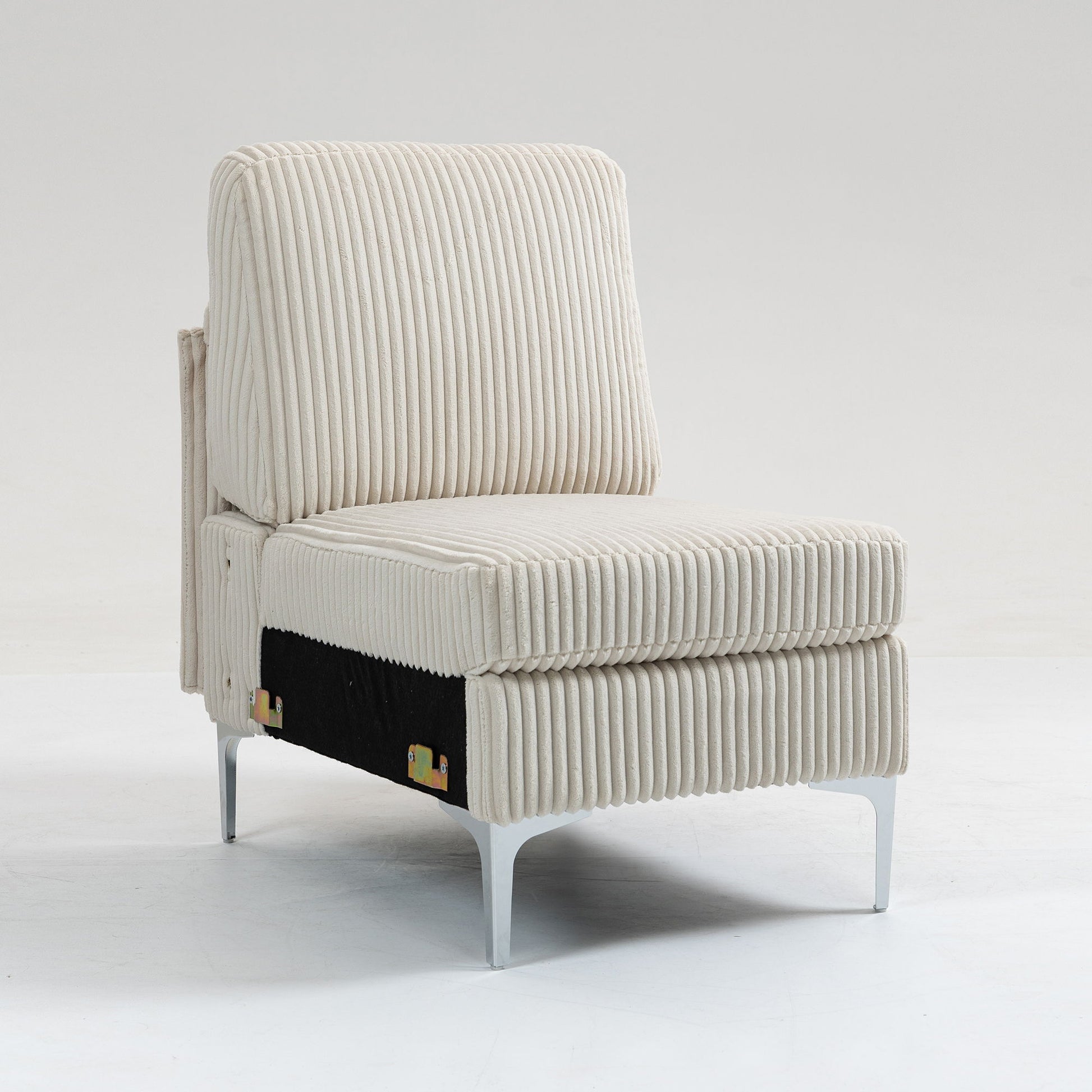Single Couch Modular Armless Accent Chair With Back Cushion Home Essentials
