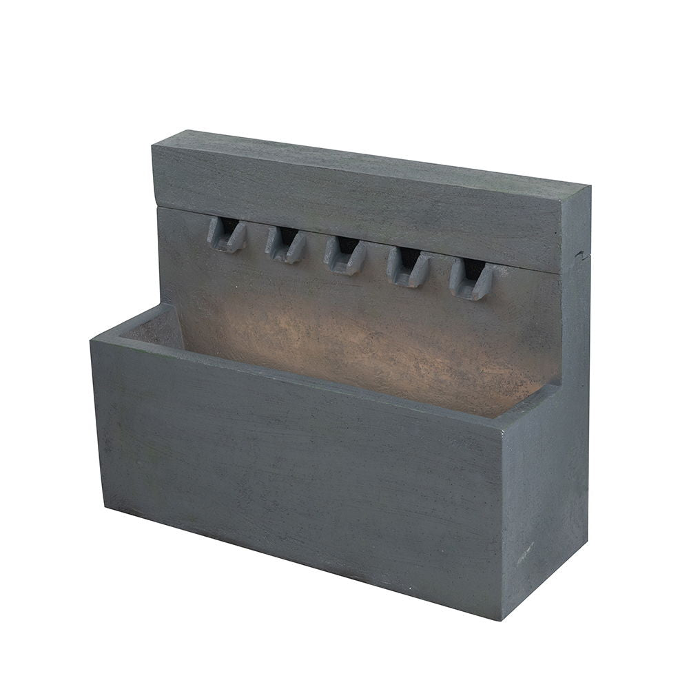 Decorative Fountain With Rectangle Design, With Light And Pump, For Indoor And Outdoor - Gray Daily Nest