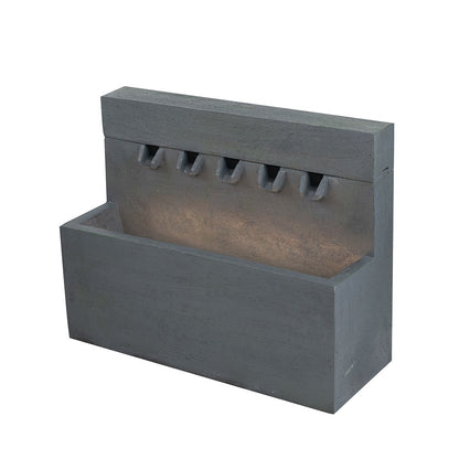 Decorative Fountain With Rectangle Design, With Light And Pump, For Indoor And Outdoor - Gray Daily Nest