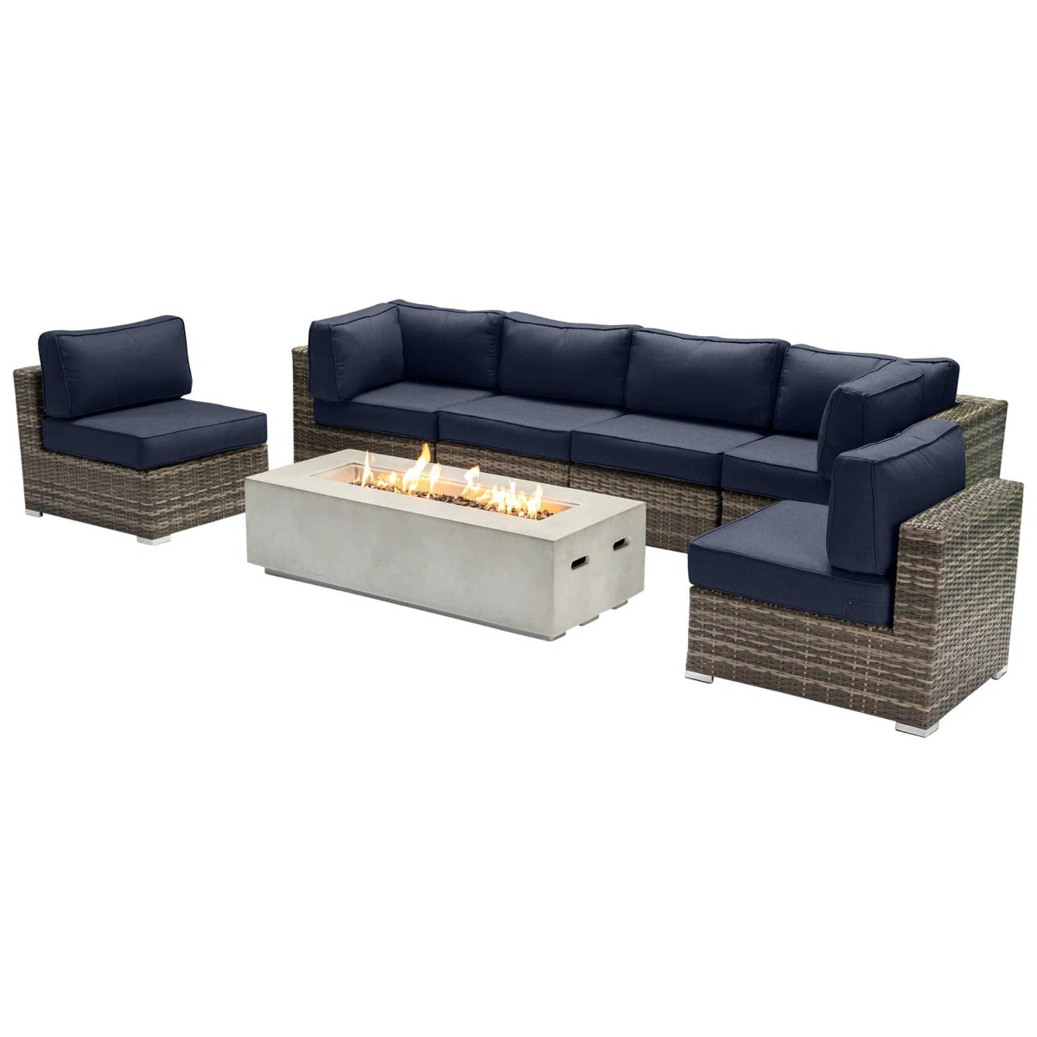 Outdoor Elegance Conversation Set With Fire Pit LSI Patio Furniture