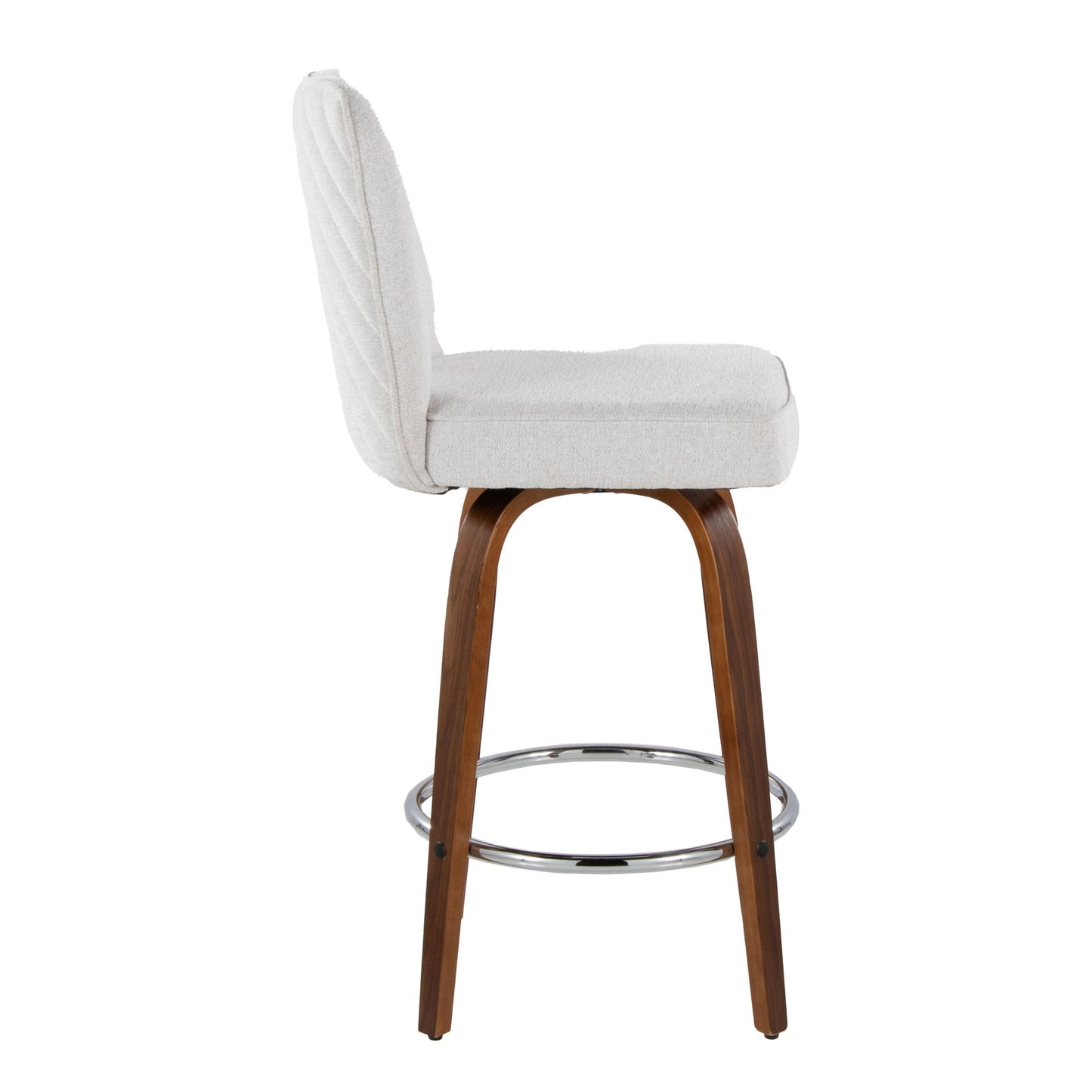 Henry - Contemporary Fixed Height Counter Stool With Swivel With Round Footrest (Set of 2) Lumi Source