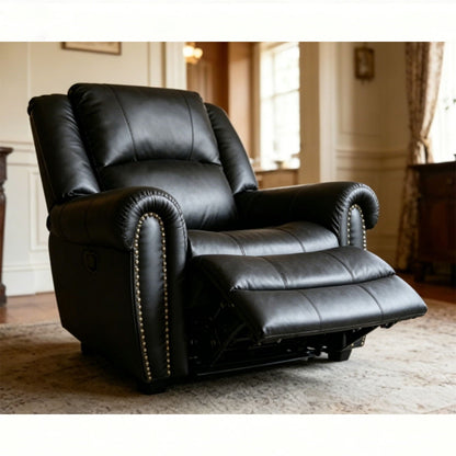 Electric Elderly Chair With 360° Swivel, Manual Button Control, Soft Plush Armchair For Living Room - Black Home Essentials