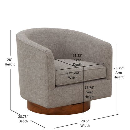 Miramar - Swivel Barrel Chair With Wooden Base Ridgecrest Home