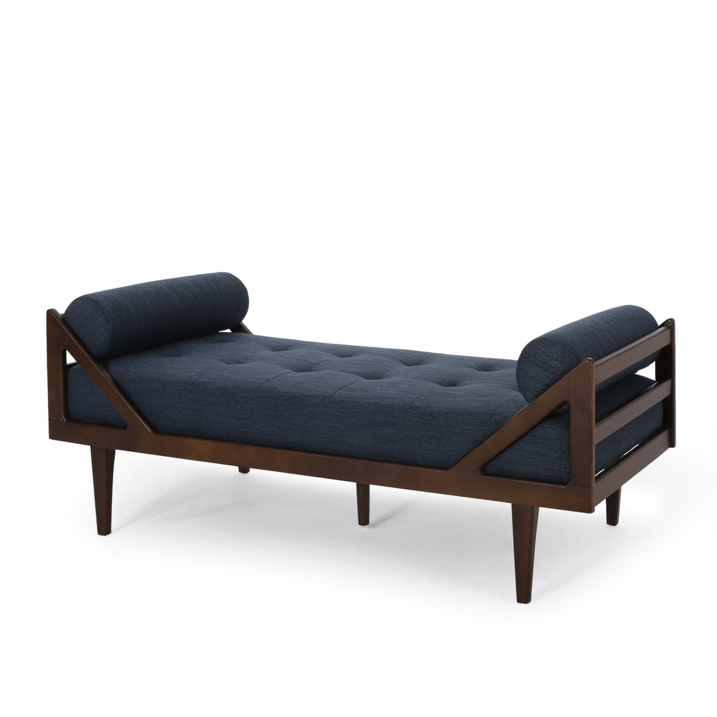 Chic Contemporary Chaise Lounge With Button Tufting And Bentwood Structure Noble House