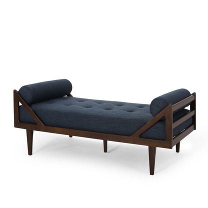 Chic Contemporary Chaise Lounge With Button Tufting And Bentwood Structure Noble House