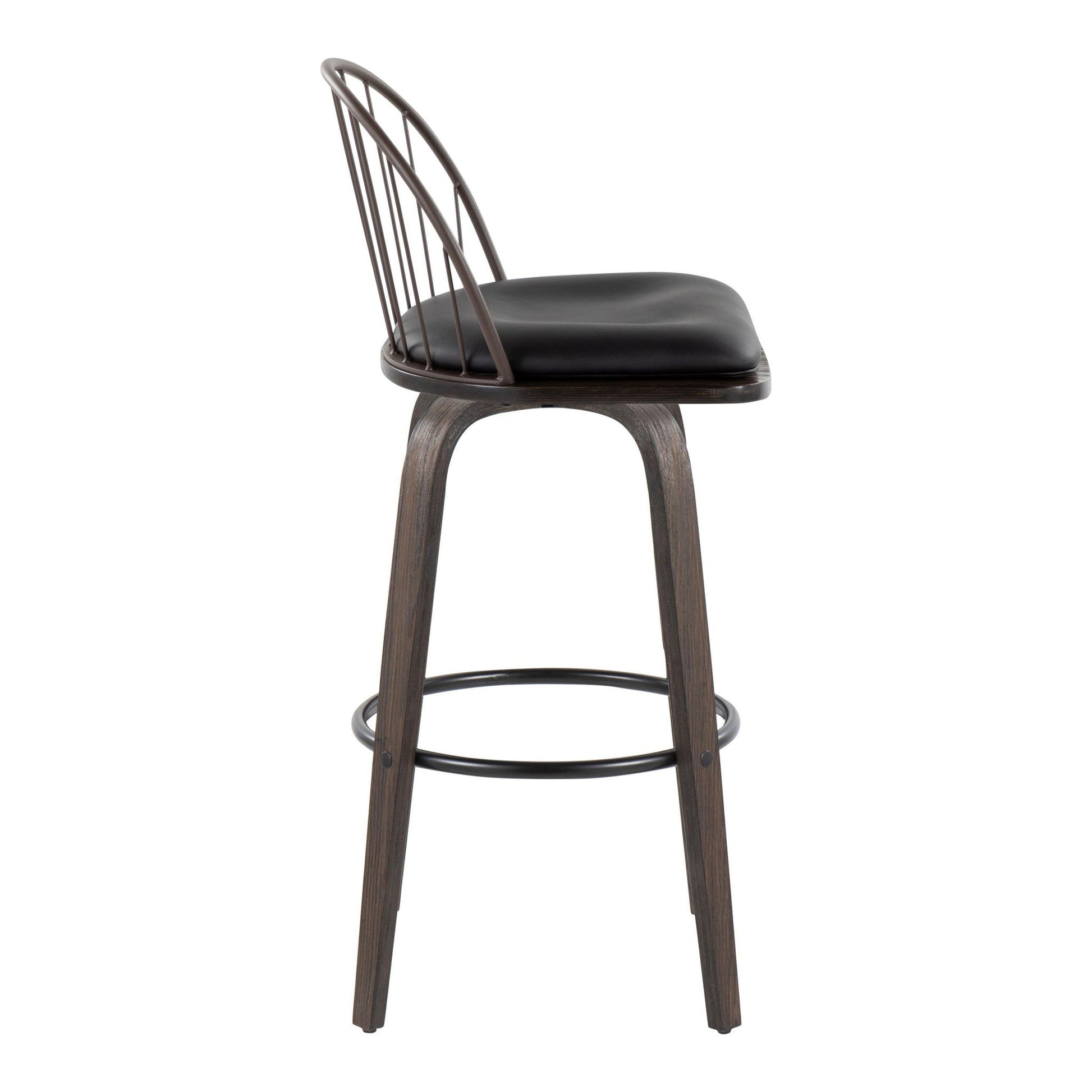 Riley - Industrial / Urban Fixed Height Barstool With Swivel With Removable Cushion (Set of 2) Lumi Source