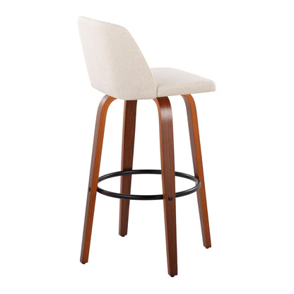Toriano - Mid Century Modern Fixed Height Barstool Swivel And Round Footrest (Set of 2) Lumi Source