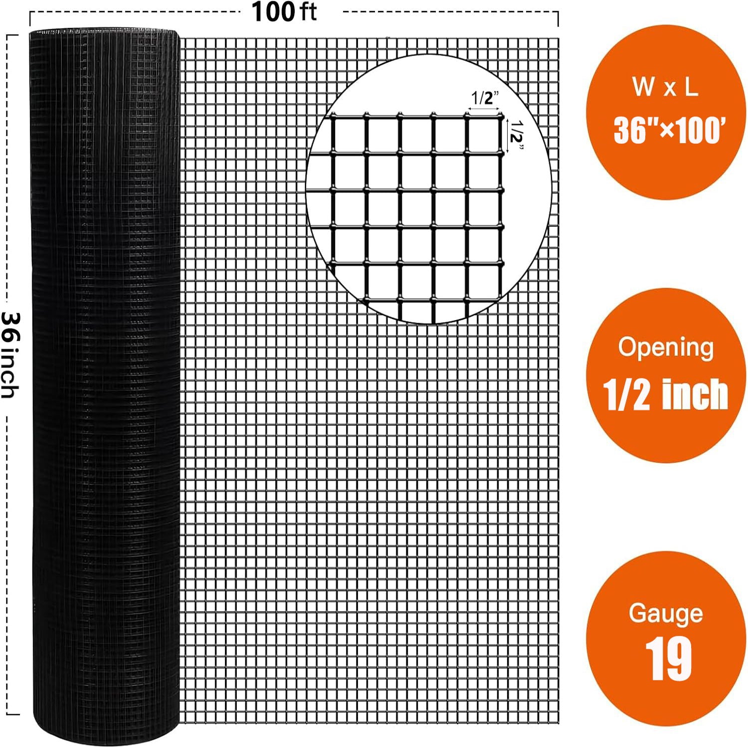 Vinyl Coated Hardware Cloth, For Poultry Netting And Home Improvement - Black Daily Nest