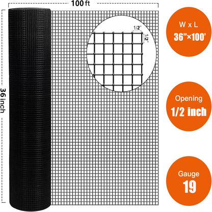 Vinyl Coated Hardware Cloth, For Poultry Netting And Home Improvement - Black Daily Nest