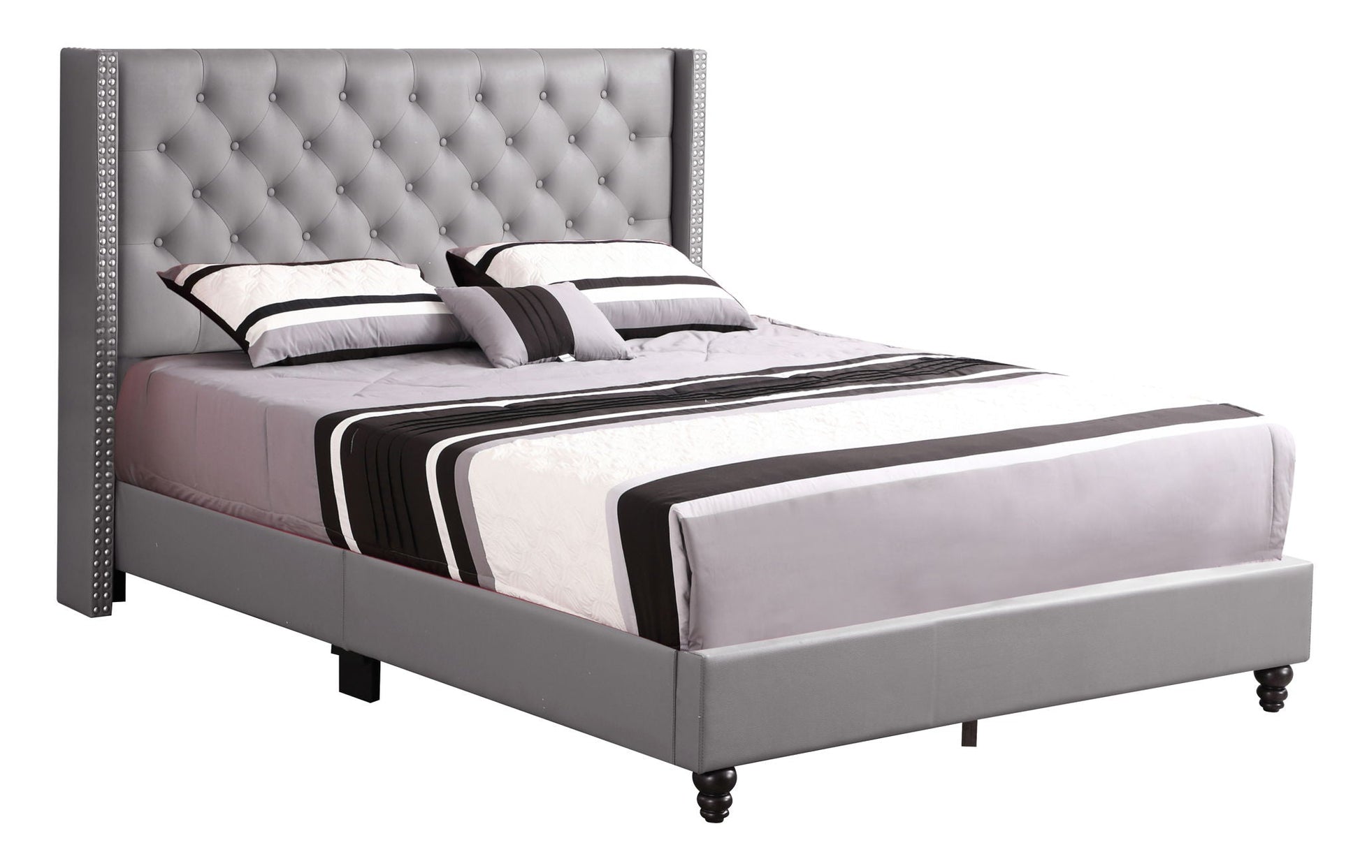 Nailhead Bed Transitional Vibrant Glory Furniture