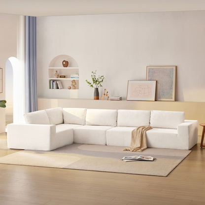 Modular Sectional With Wide Seat Free Combination L Shaped Couch Set Cloud Upholstered Minimalist Boneless Sofa Luxe & Co.