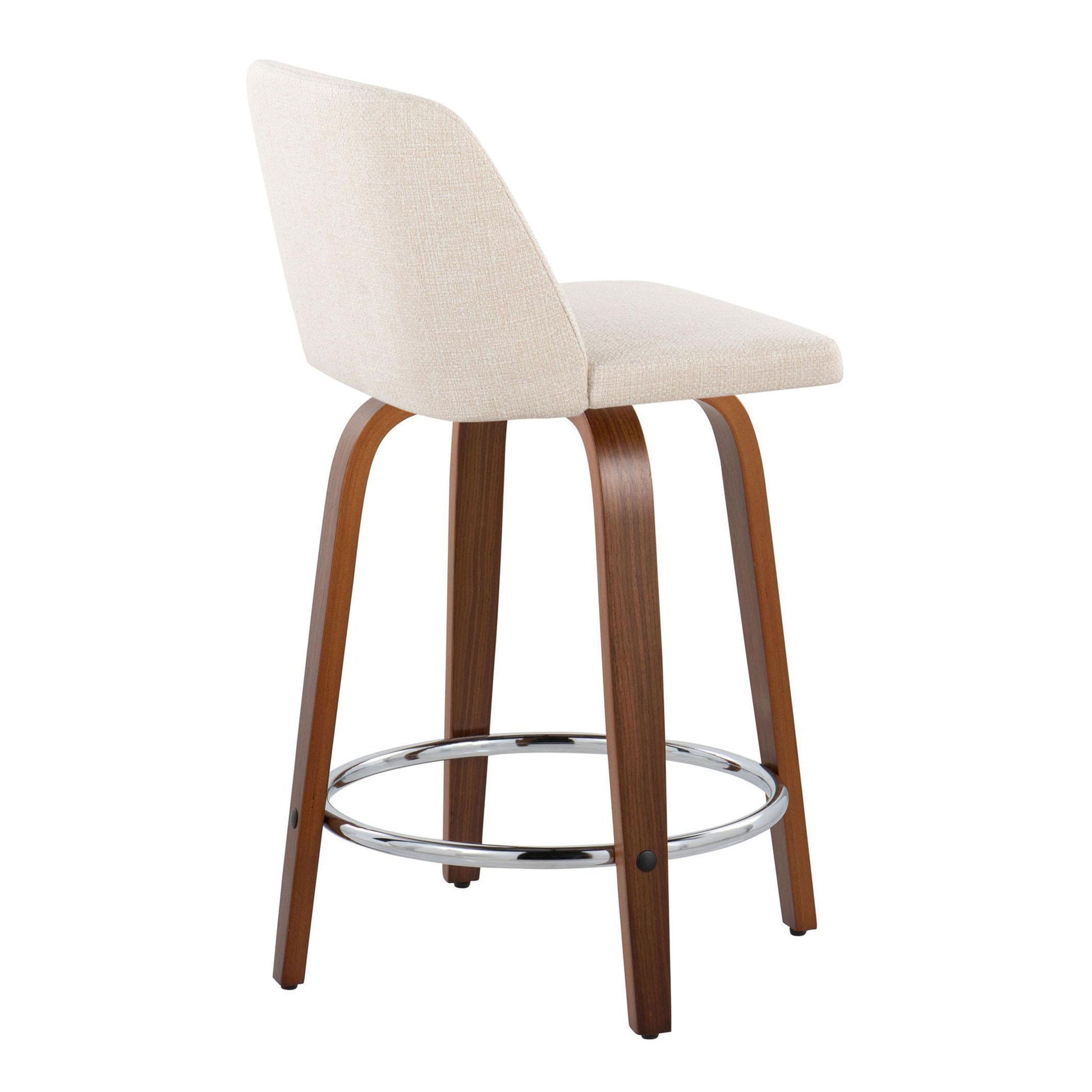 Toriano - Mid Century Modern Fixed Height Counter Stool With Swivel With Round Footrest (Set of 2) Lumi Source