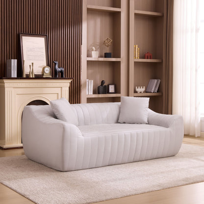 Oversized 2 Seater Loveseat With 2 Decor Throw Pillows, Deep Seat Sofa For Living Rooms Hearth and Haven