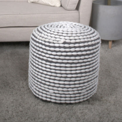 River - Handcrafted Cylindrical Pouf Water Resistant Fabric Home Essentials