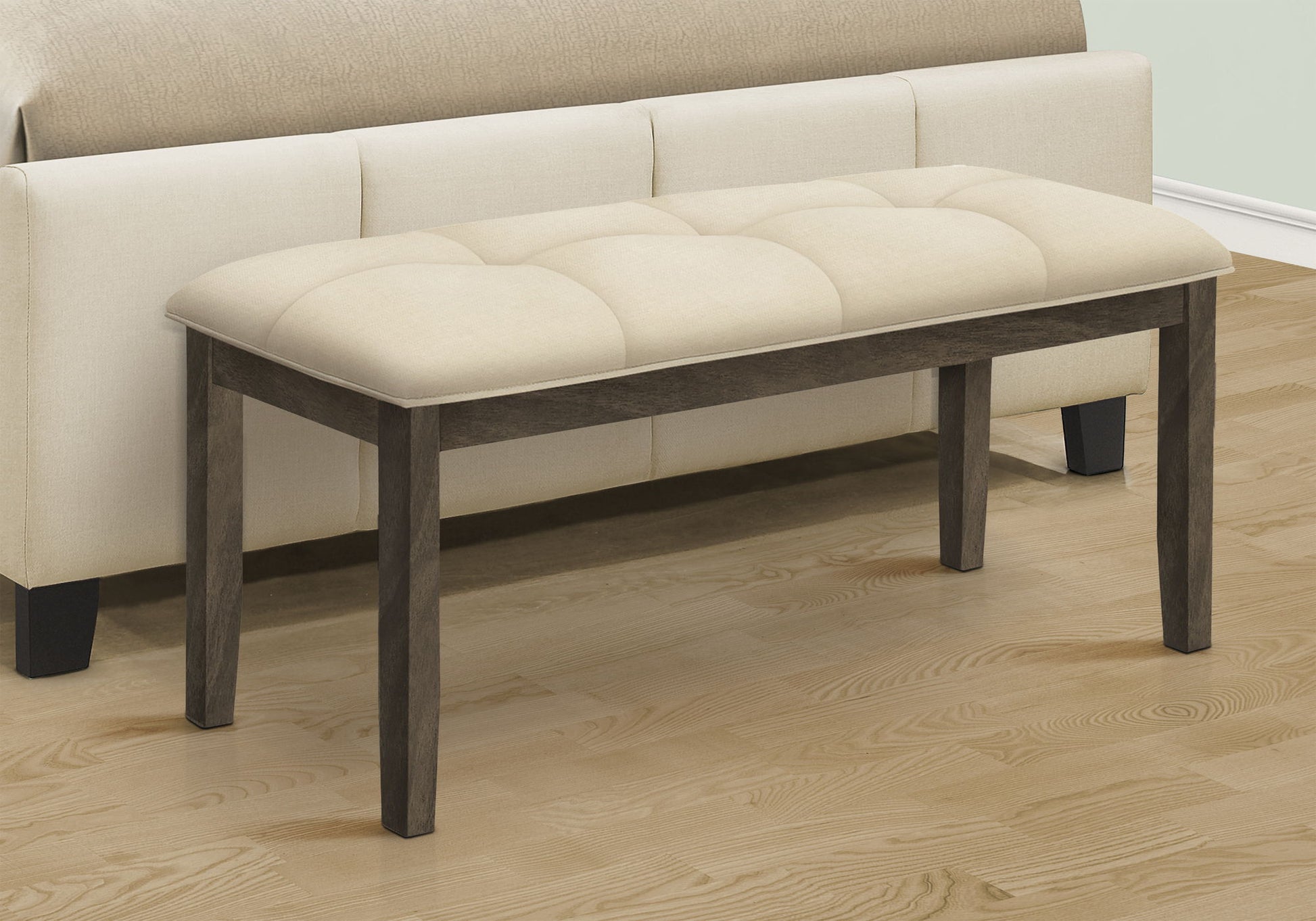 Bench, Rectangular, Hallway, Upholstered, Transitional - Cream 8th Street
