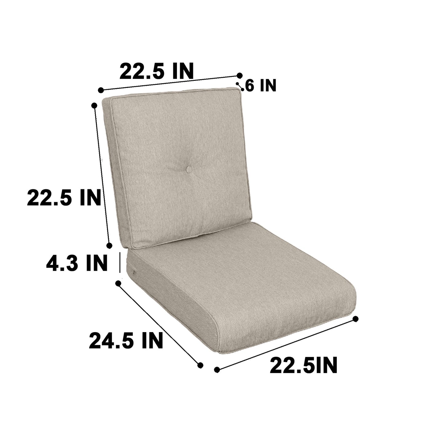 High Back Patio Chair Cushions For Garden (Set of 2) Home Essentials