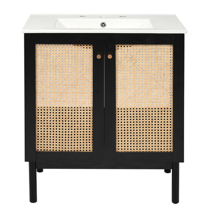 Bathroom Vanity With Soft Closing Mechanism - Black Hearth and Haven
